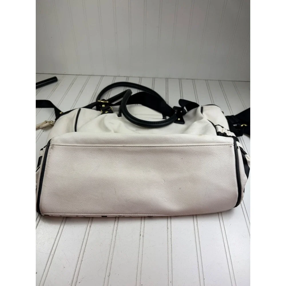 Betsey Johnson Vintage Y2K White Polka Dot Bow Diaper Bag Crossbody Purse